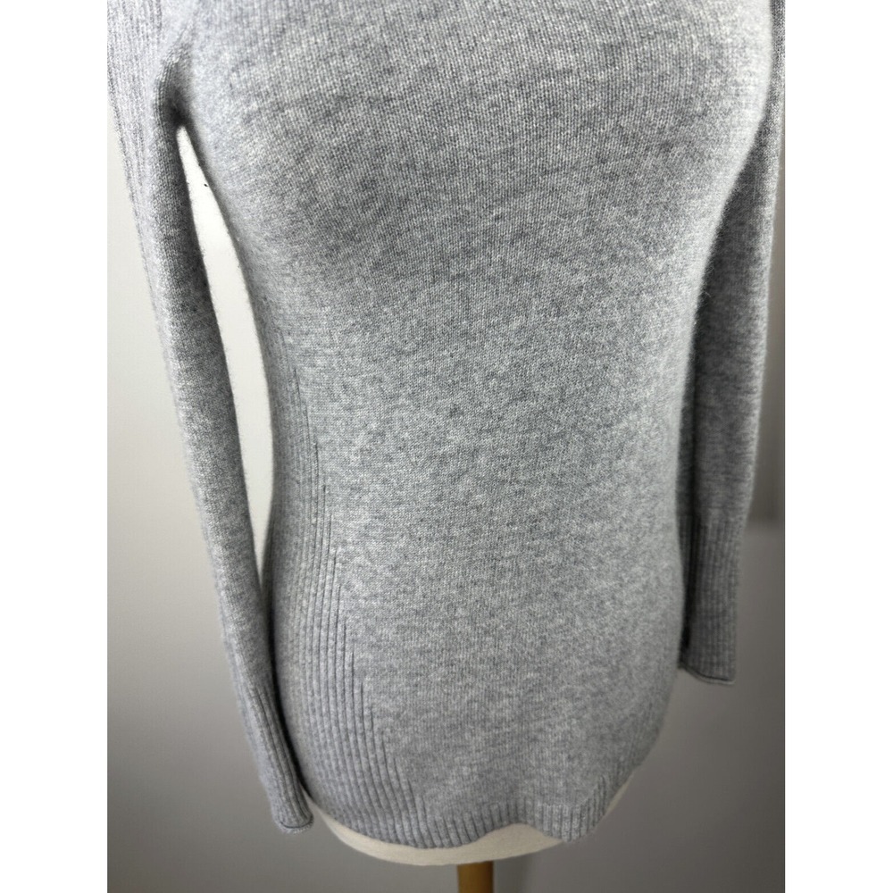 Athleta 100% Cashmere Cascade Sweater Cowl Neck Light Grey Heather Long Size XXS - Picture 4 of 13